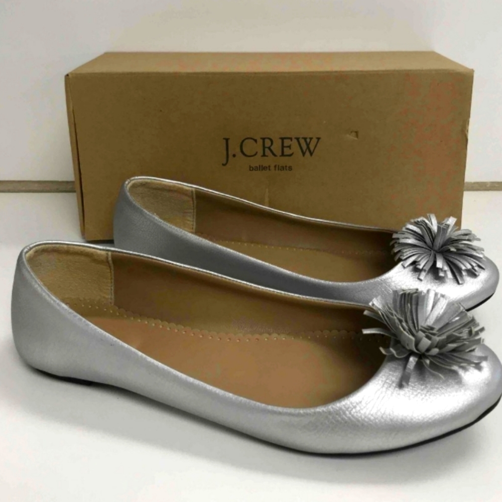 J. Crew Metallic Ballet Flat Shoes